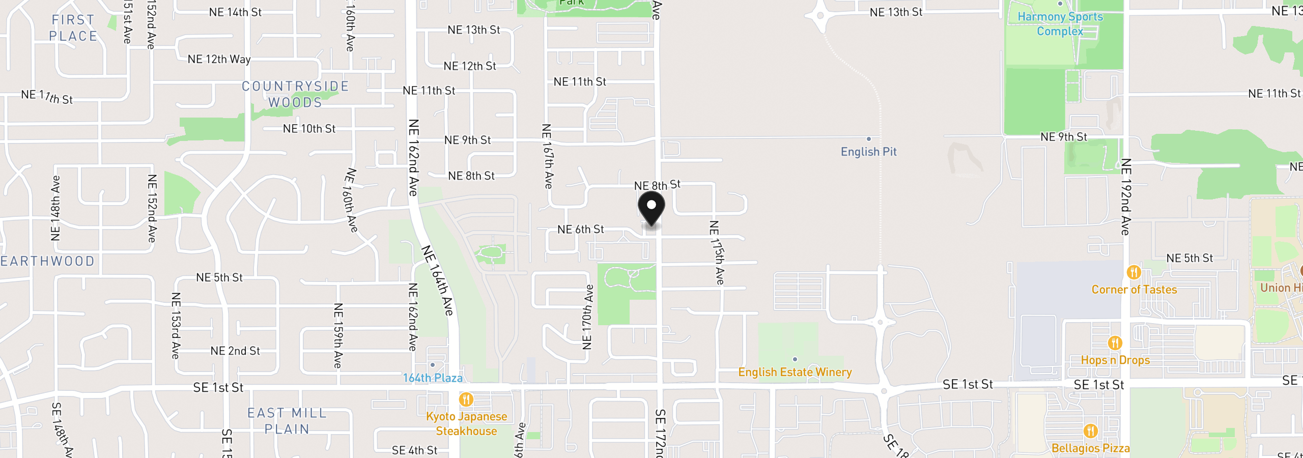 Map showing the location of 603 NE 171st Ave, Vancouver, Wa 98684