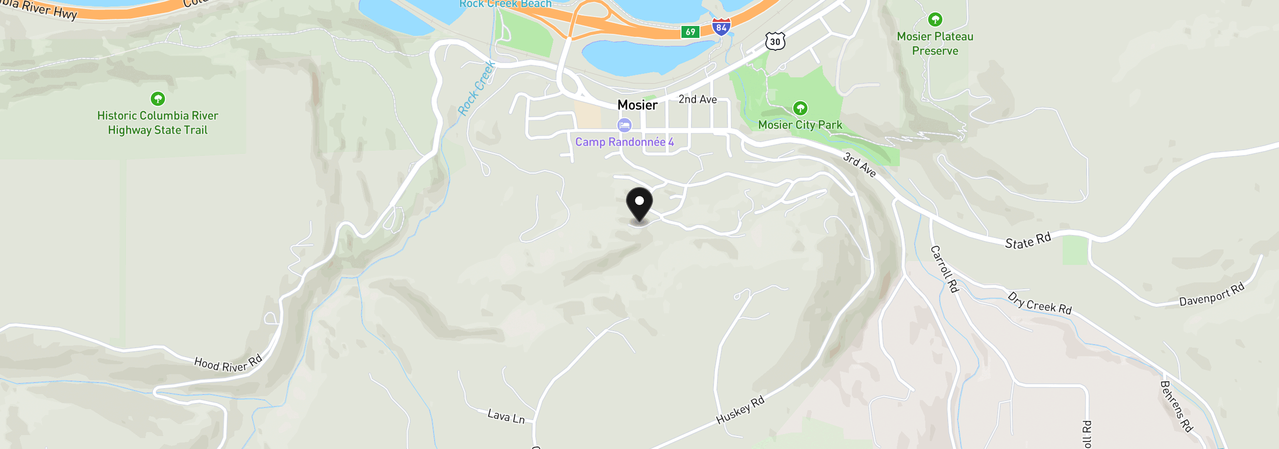 Map showing the location of 1000 Asher, Mosier, OR 97040