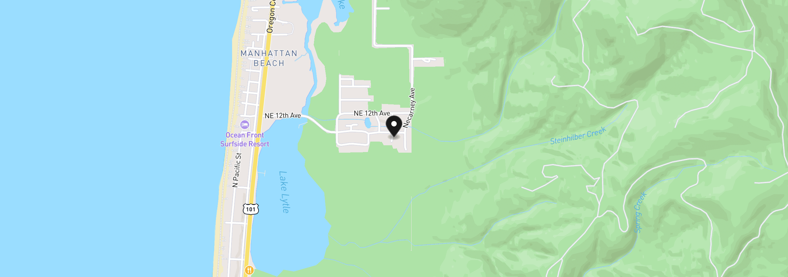 Map showing the location of 1074 Francis Lot 2, Rockaway Beach, OR 97136