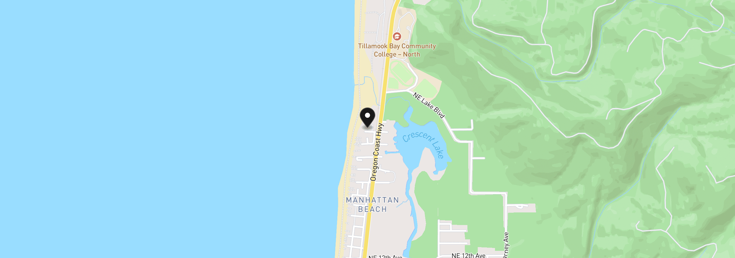 Map showing the location of 117 NW 23rd Ave, Rockaway Beach, OR 97136