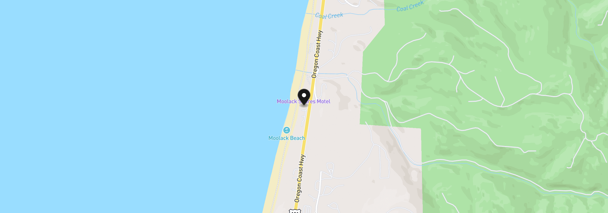 Map showing the location of Tl400 Hwy 101, Newport, OR 97365