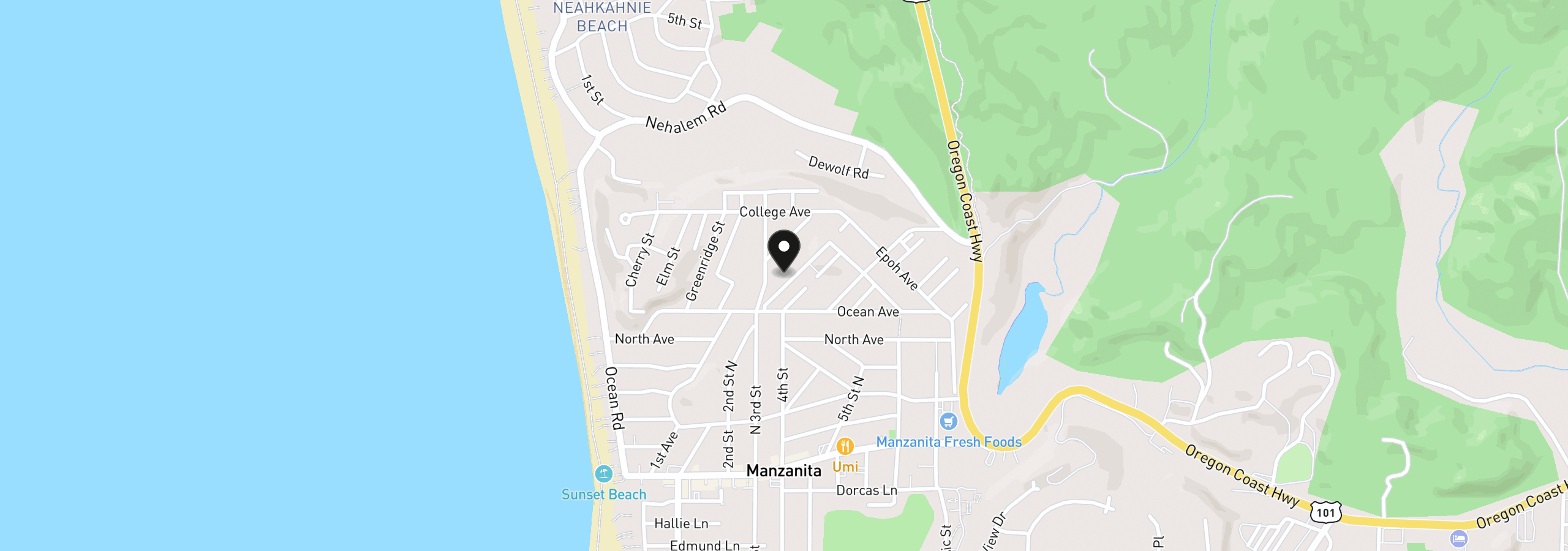 Map showing the location of 751 Madrona St, Manzanita, OR 97130