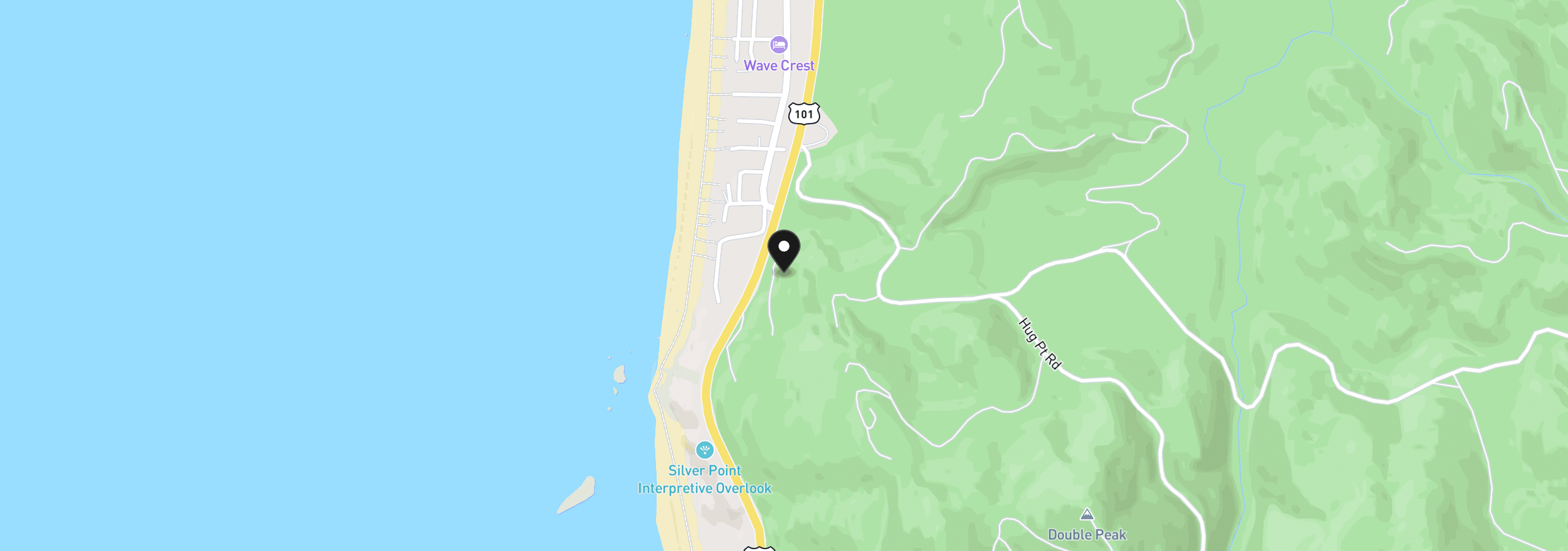 Map showing the location of 81305 Hwy 101, Cannon Beach, OR 97110
