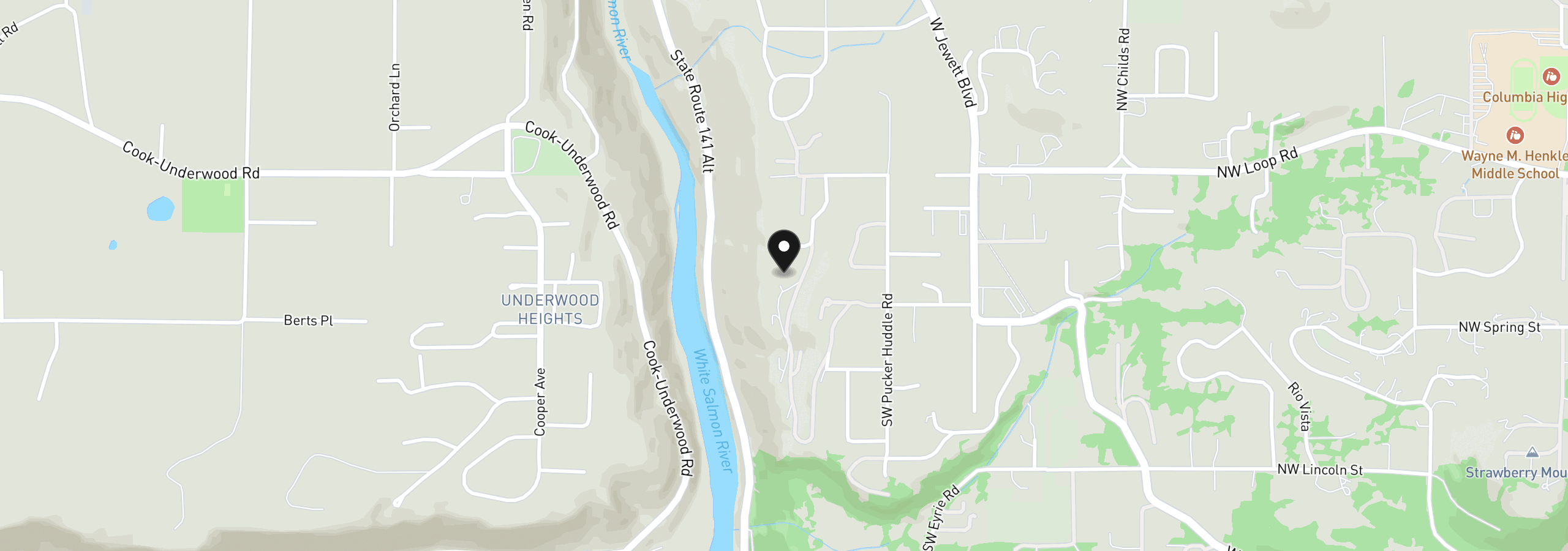 Map showing the location of 1170 SW Thornton Dr, White Salmon, Wa 98672