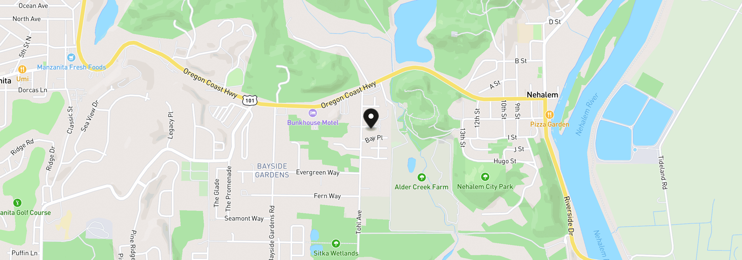 Map showing the location of 11535 Mar Sea Ln, Nehalem, OR 97131