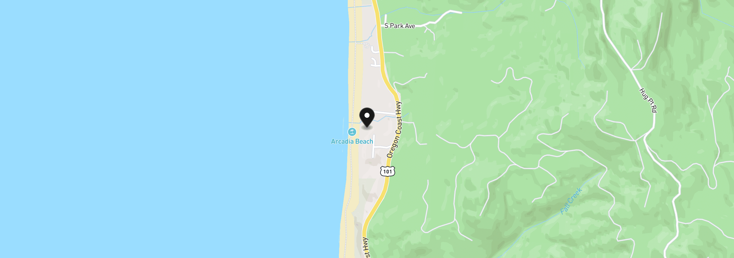Map showing the location of 81102 Arcadia Rd, Cannon Beach, OR 97110