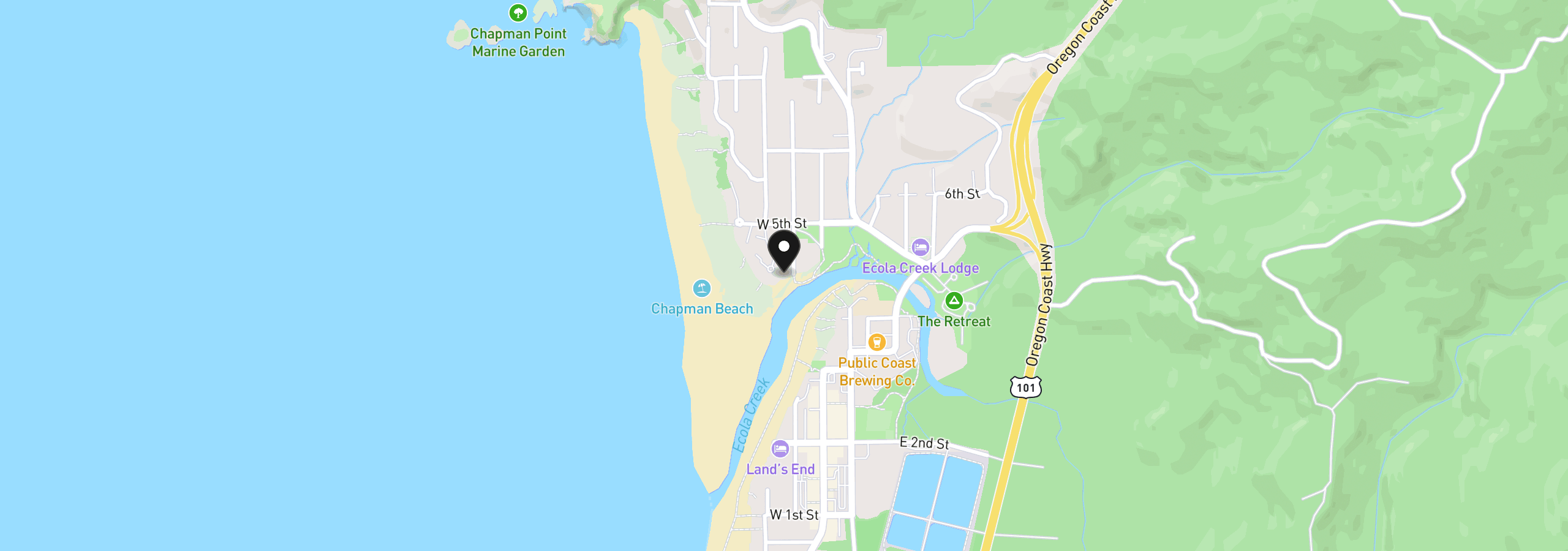 Map showing the location of 452 Breakers Point Condo 452, Cannon Beach, OR 97110