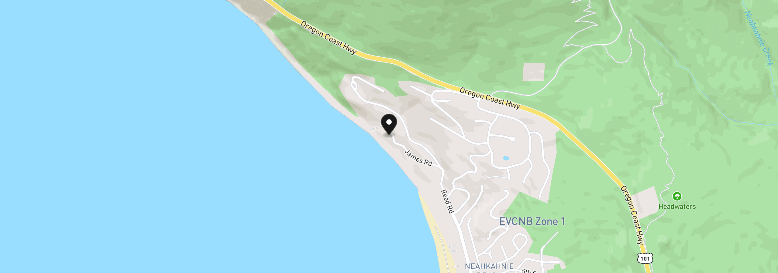Map showing the location of 38420 James Rd, Manzanita, OR 97130