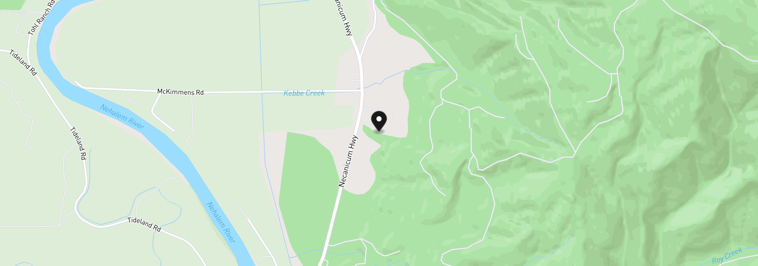 Map showing the location of 36195 Hwy 53, Nehalem, OR 97131