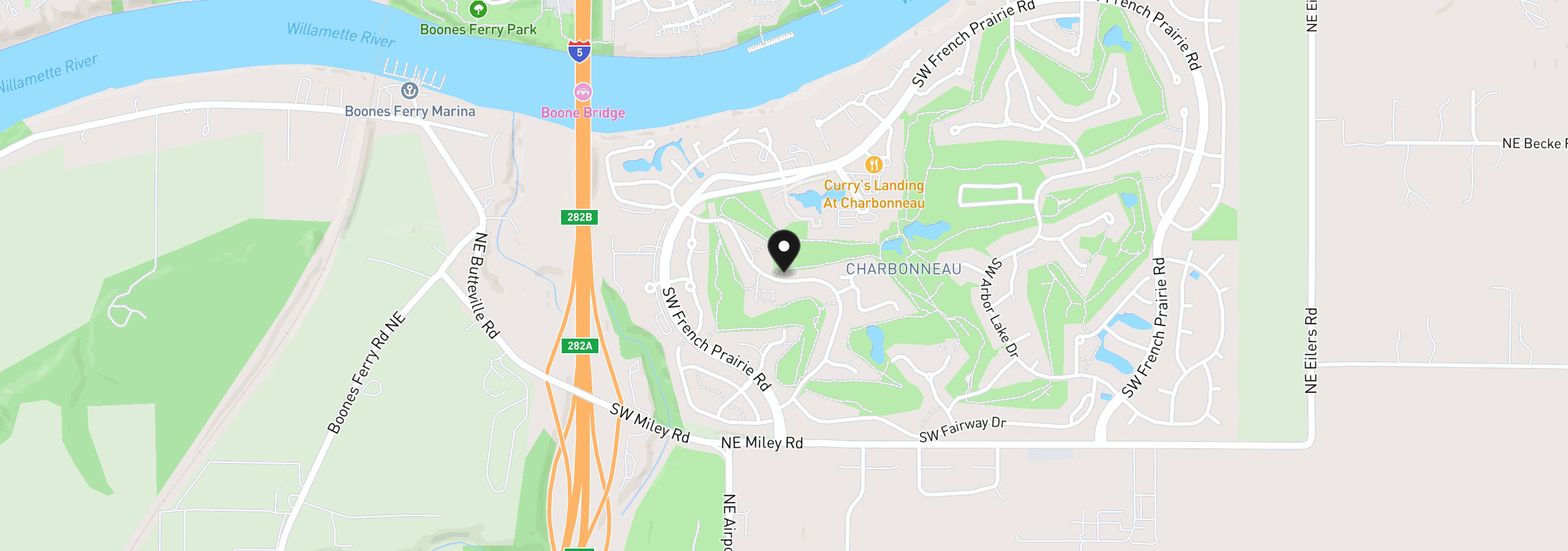 Map showing the location of 32200 SW Boones Bend Rd, Wilsonville, OR 97070