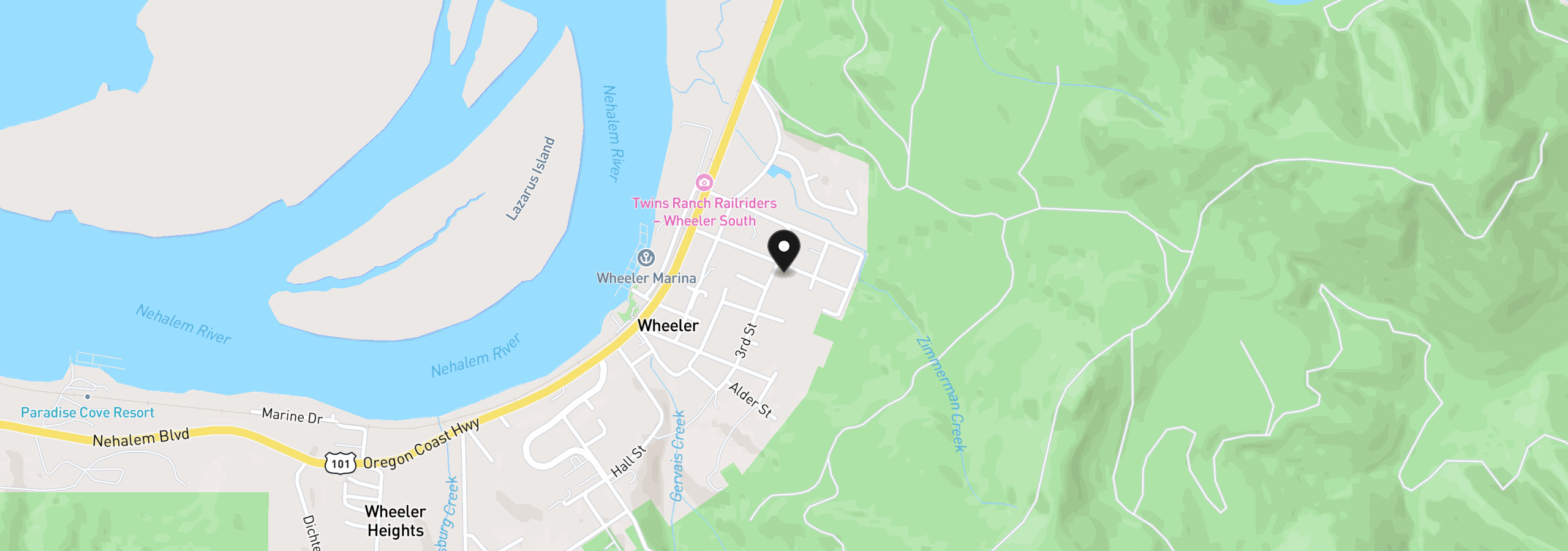 Map showing the location of 330 Spruce St, Wheeler, OR 97147