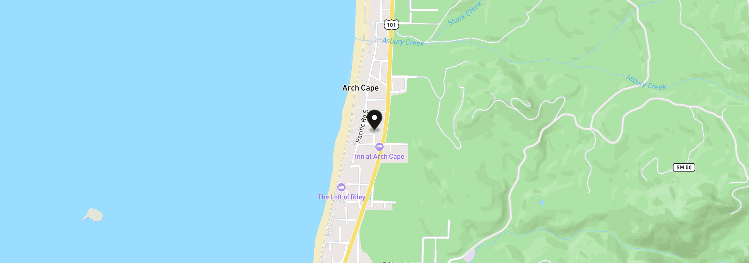 Map showing the location of 31948 Star Mooring Ln, Arch Cape, OR 97102