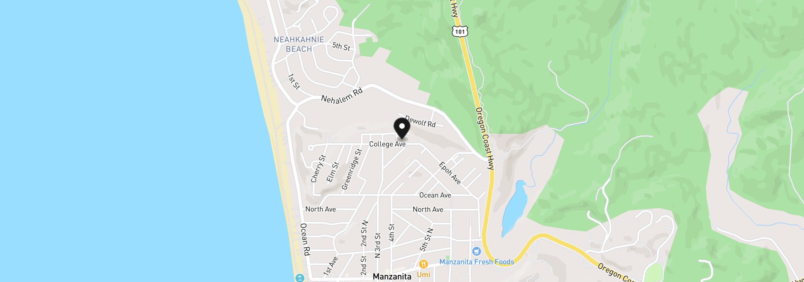 Map showing the location of Vl College Ave 13, Manzanita, OR 97130
