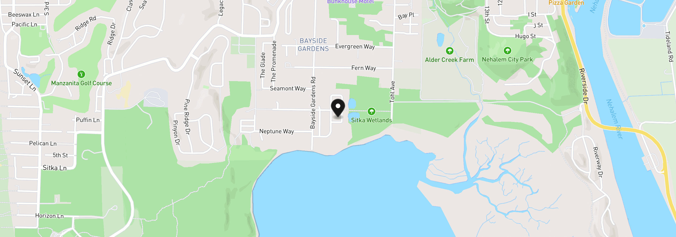 Map showing the location of Wood Duck Ave 49, Nehalem, OR 97131