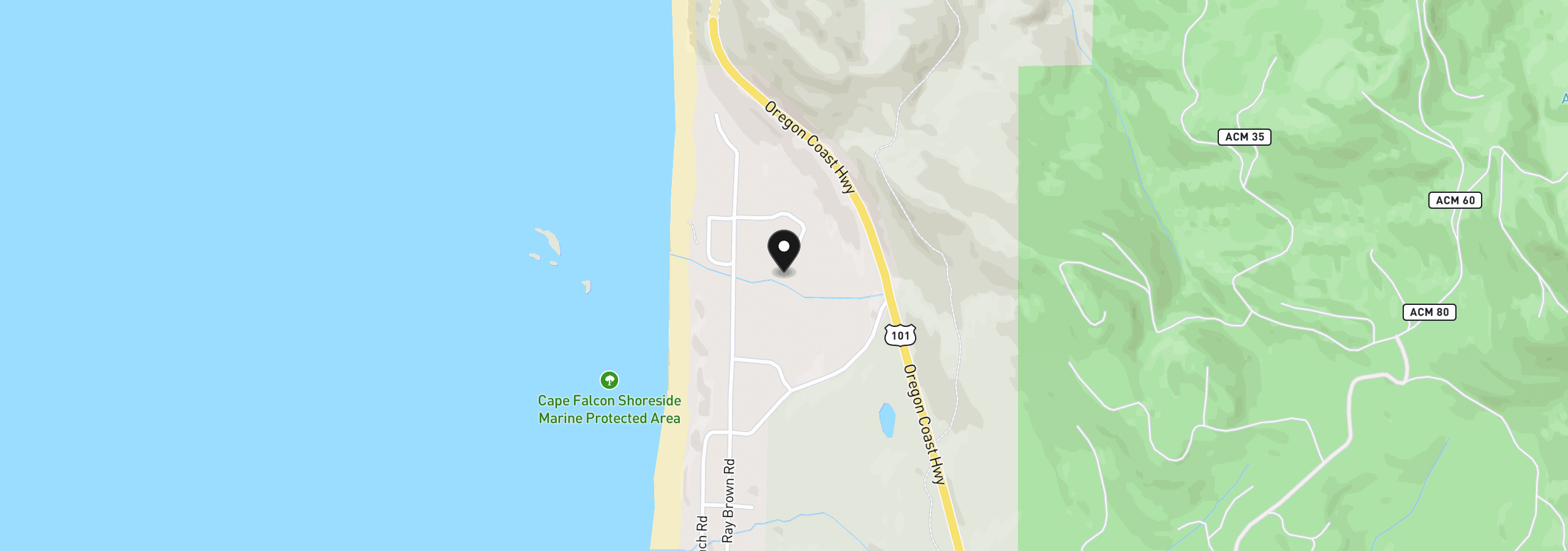 Map showing the location of 31987 Clatsop Ln, Arch Cape, OR 97102
