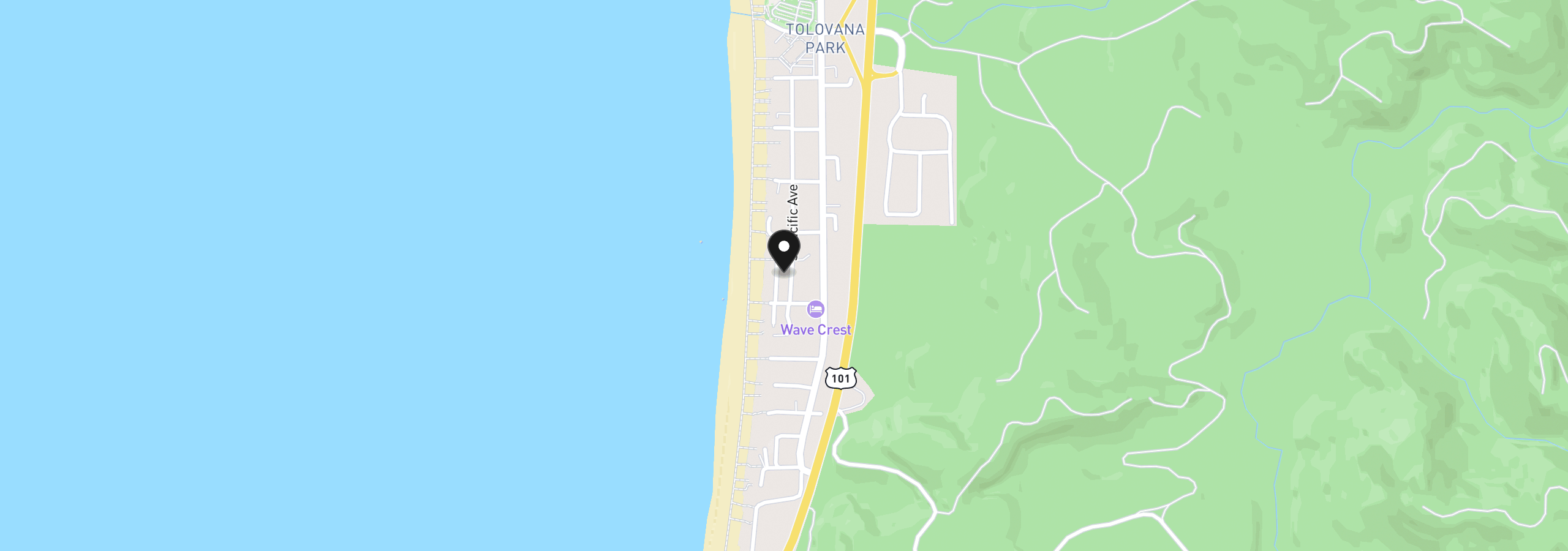 Map showing the location of 3948 Pacific Ave, Cannon Beach, OR 97110