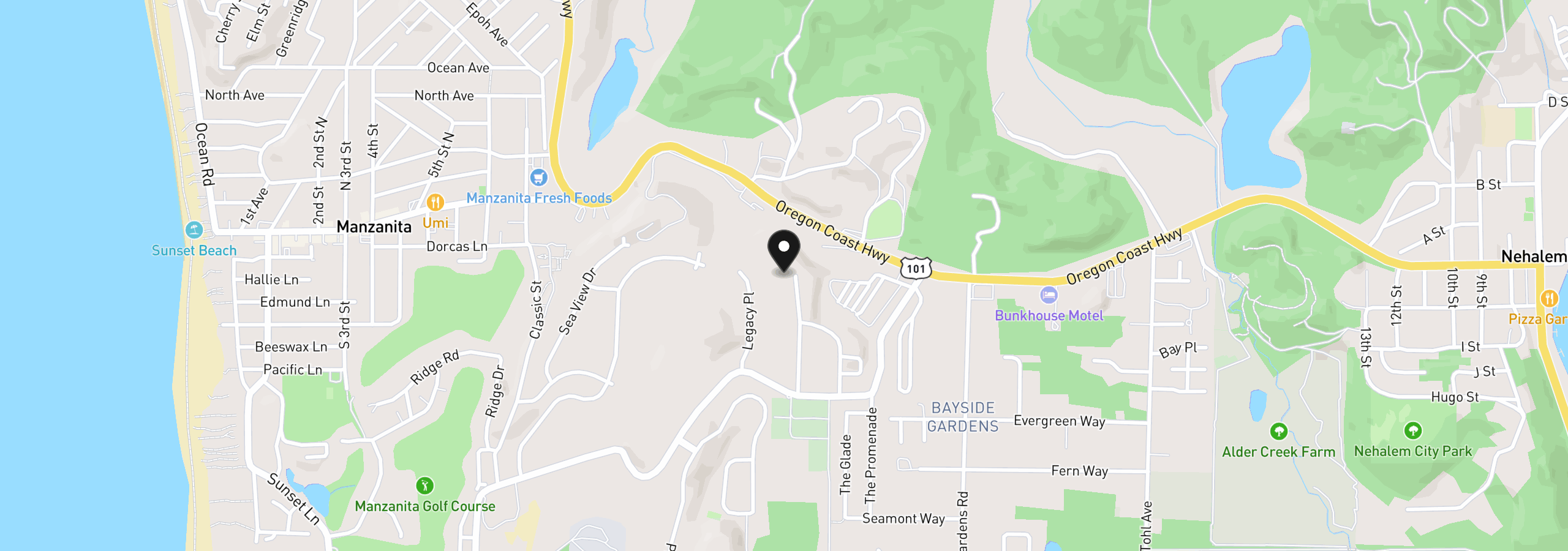 Map showing the location of Clipper Court 02000, Manzanita, OR 97130