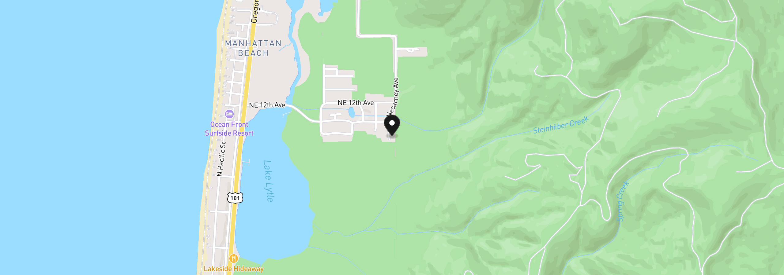 Map showing the location of 1064 Necarney St Lot 6, Rockaway Beach, OR 97136