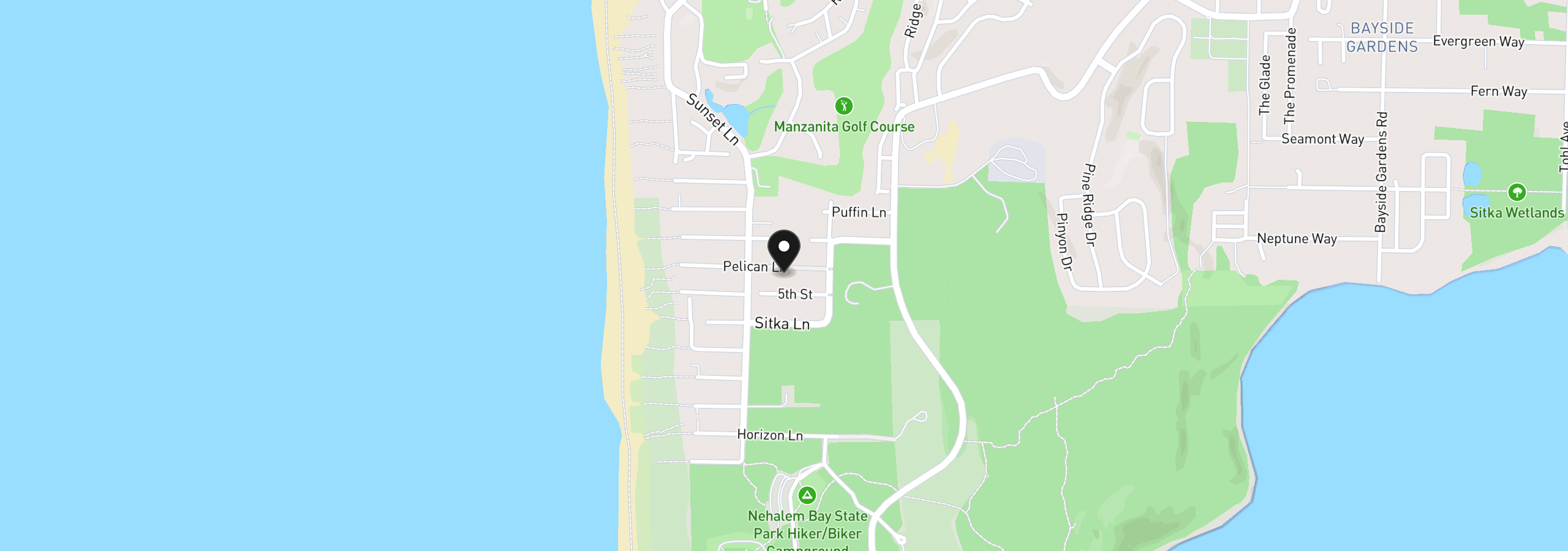 Map showing the location of 9125 Pelican, Manzanita, OR 97130