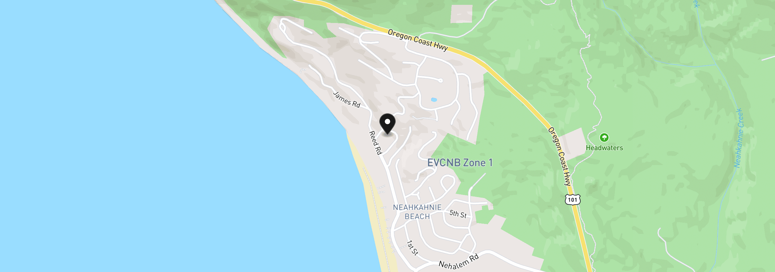 Map showing the location of 8070 Kahnie Trail Loop 15, Manzanita, OR 97130
