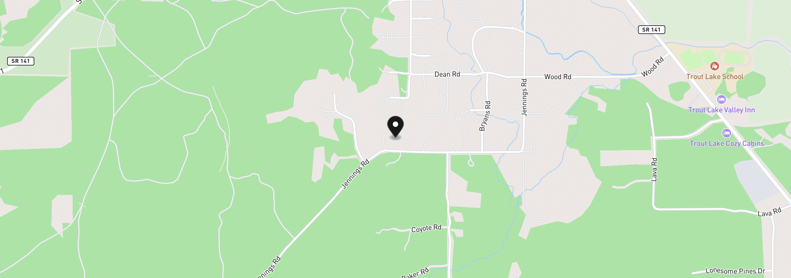 Map showing the location of 117 Jennings Rd, Trout Lake, Wa 98650