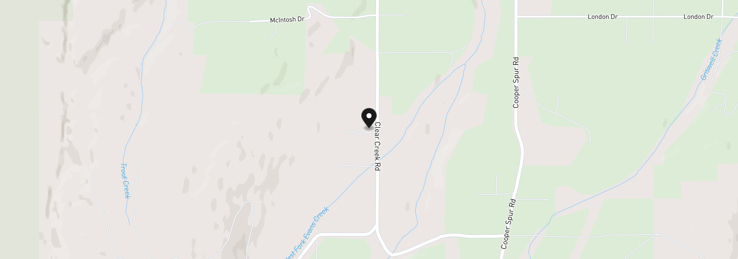 Map showing the location of 8520 Clear Creek Rd, Mt Hood Prkdl, OR 97041