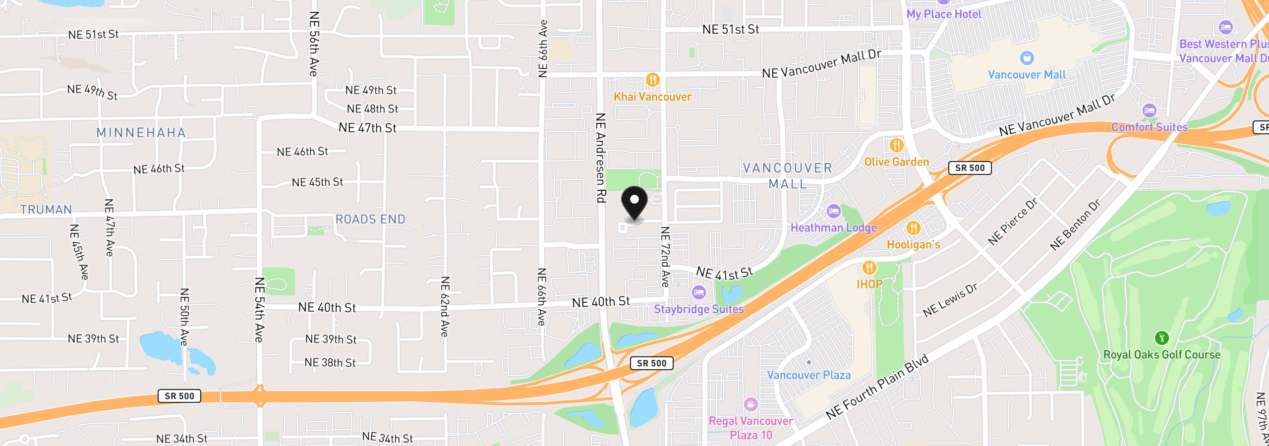 Map showing the location of 6916 NE 43rd St B, Vancouver, Wa 98661