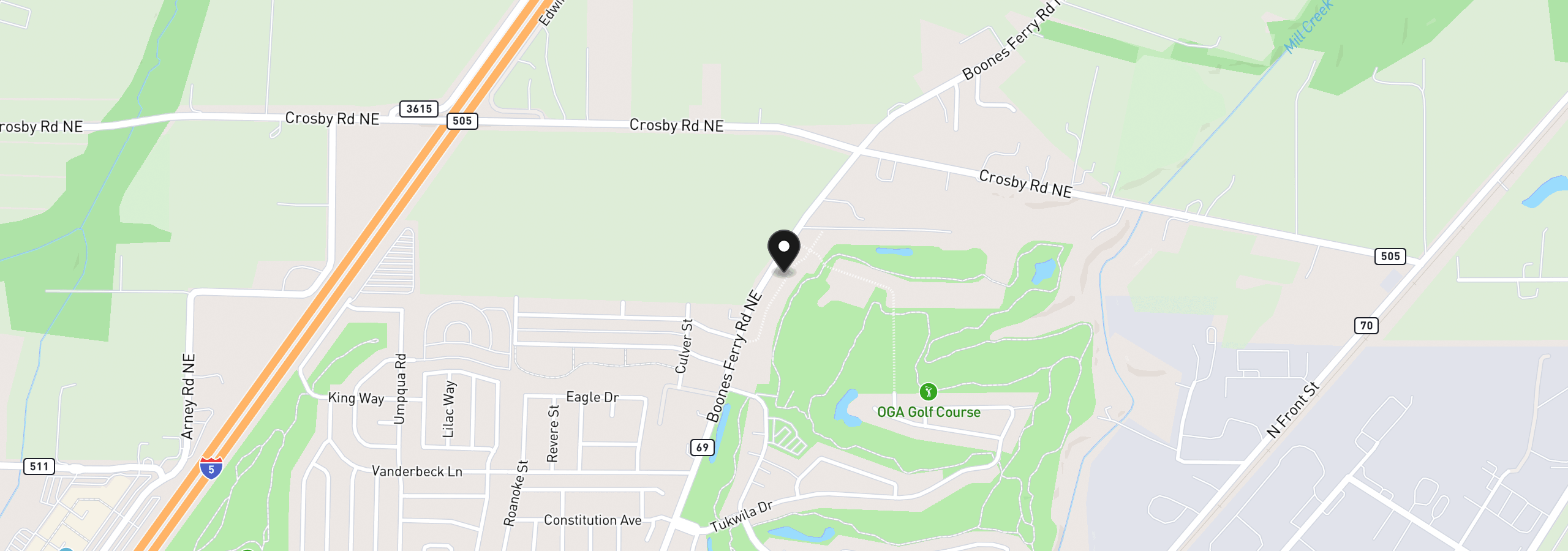 Map showing the location of 3251 Nightingale Dr, Woodburn, OR 97071