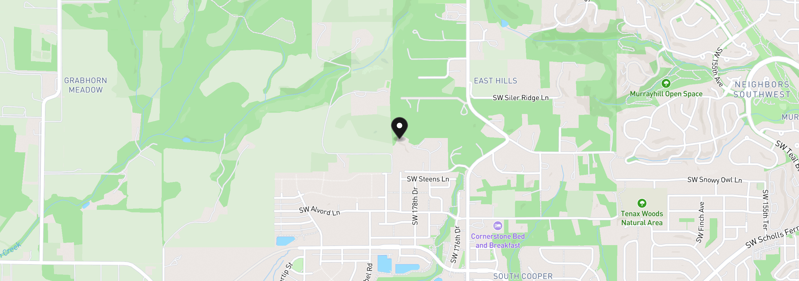 Map showing the location of 17765 SW Cooper Mountain Ln, Beaverton, OR 97007