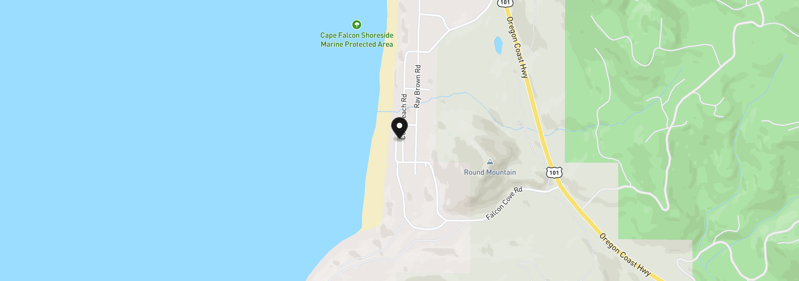 Map showing the location of 78986 Cove Beach Rd, Arch Cape, OR 97102