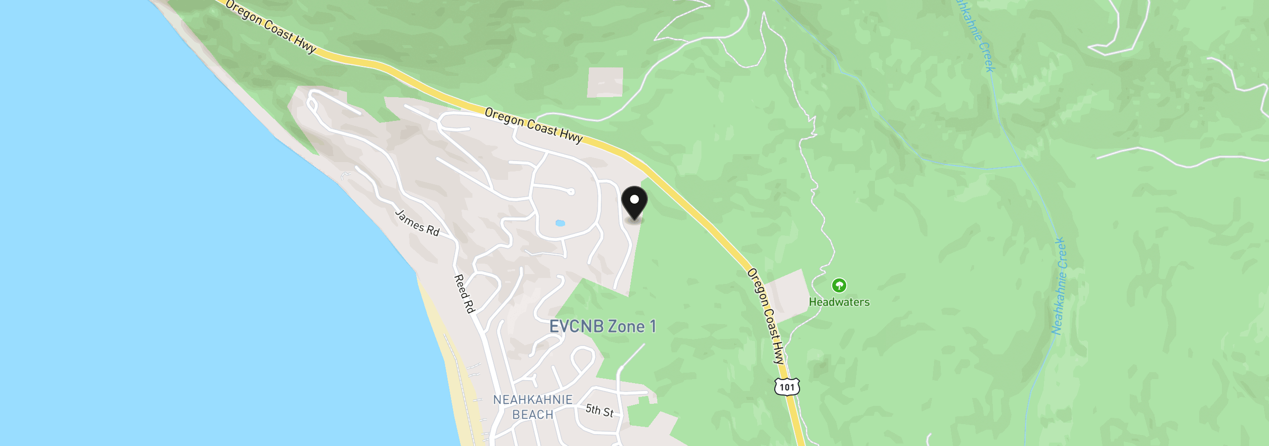 Map showing the location of Braeridge Dr 35, Manzanita, OR 97130