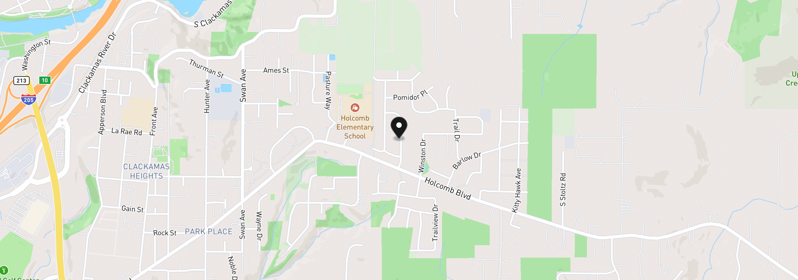 Map showing the location of 16127 Serres Farms Way, Oregon City, OR 97045
