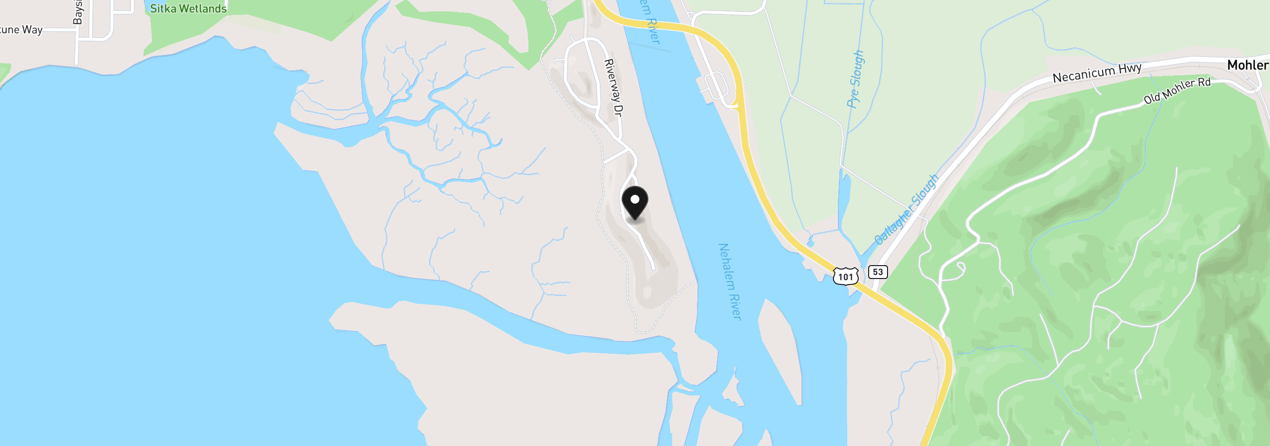 Map showing the location of Nehalem Point Dr 100, Nehalem, OR 97131