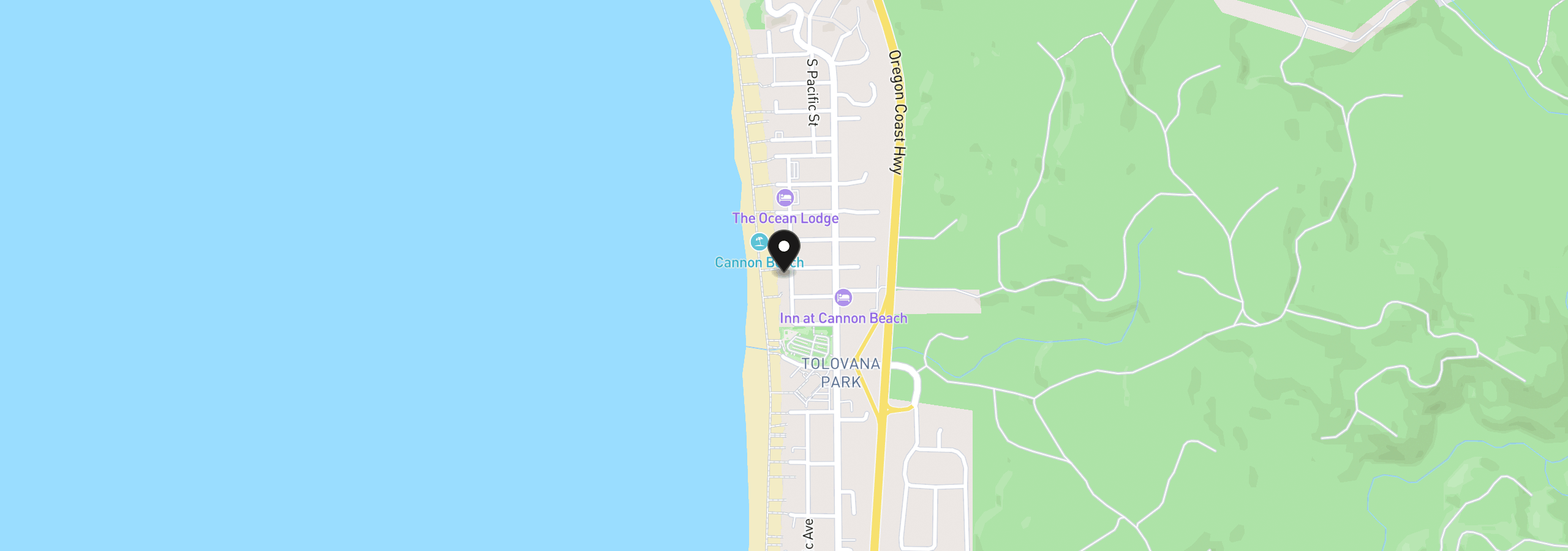 Map showing the location of 3116 Pacific St, Cannon Beach, OR 97110