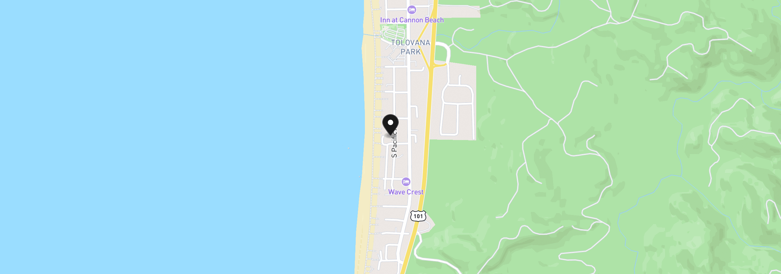 Map showing the location of 3780 Pacific St, Cannon Beach, OR 97110