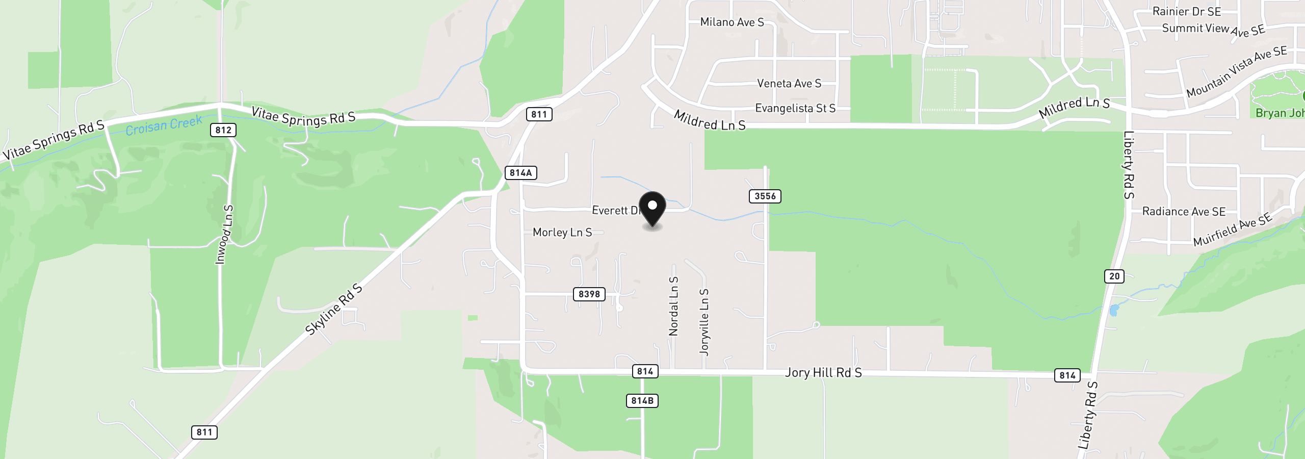 Map showing the location of Everett Dr S, Salem, OR 97306
