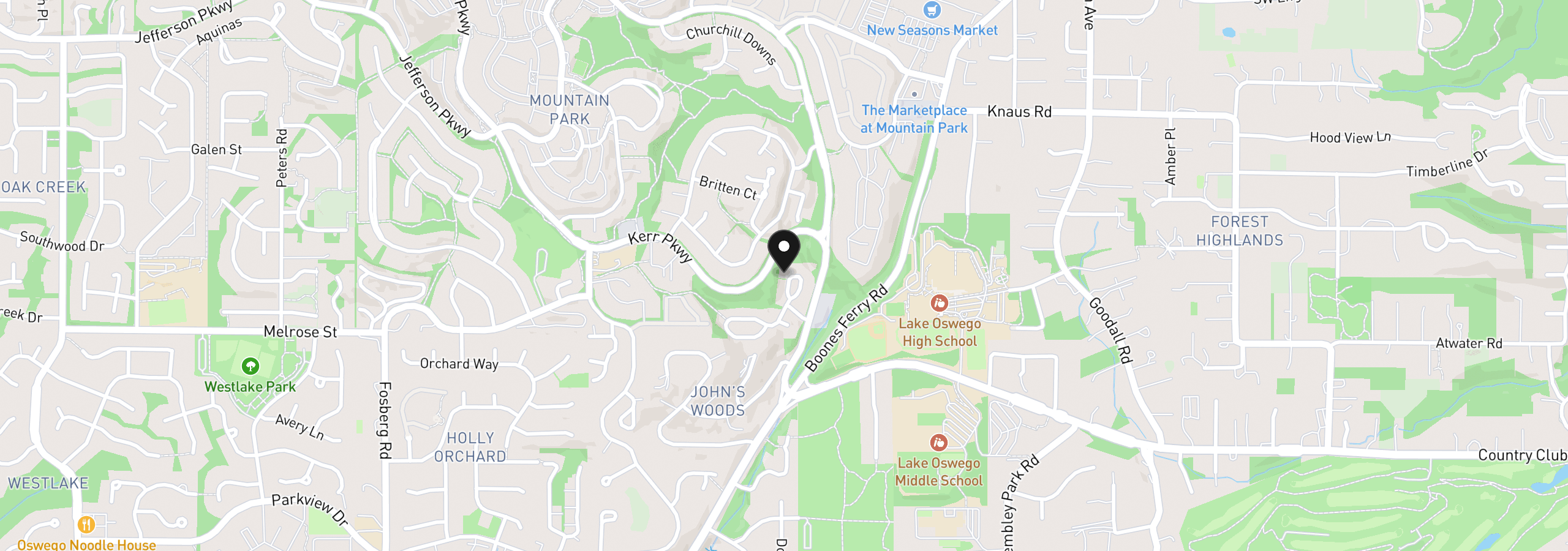 Map showing the location of 12 Saint Helens Cir, Lake Oswego, OR 97035