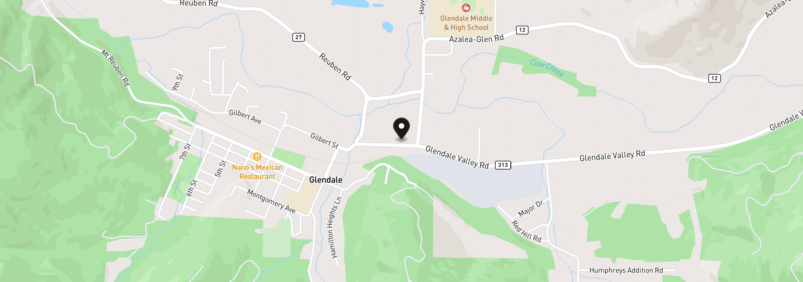 Map showing the location of 356 Sether Ave, Glendale, OR 97442