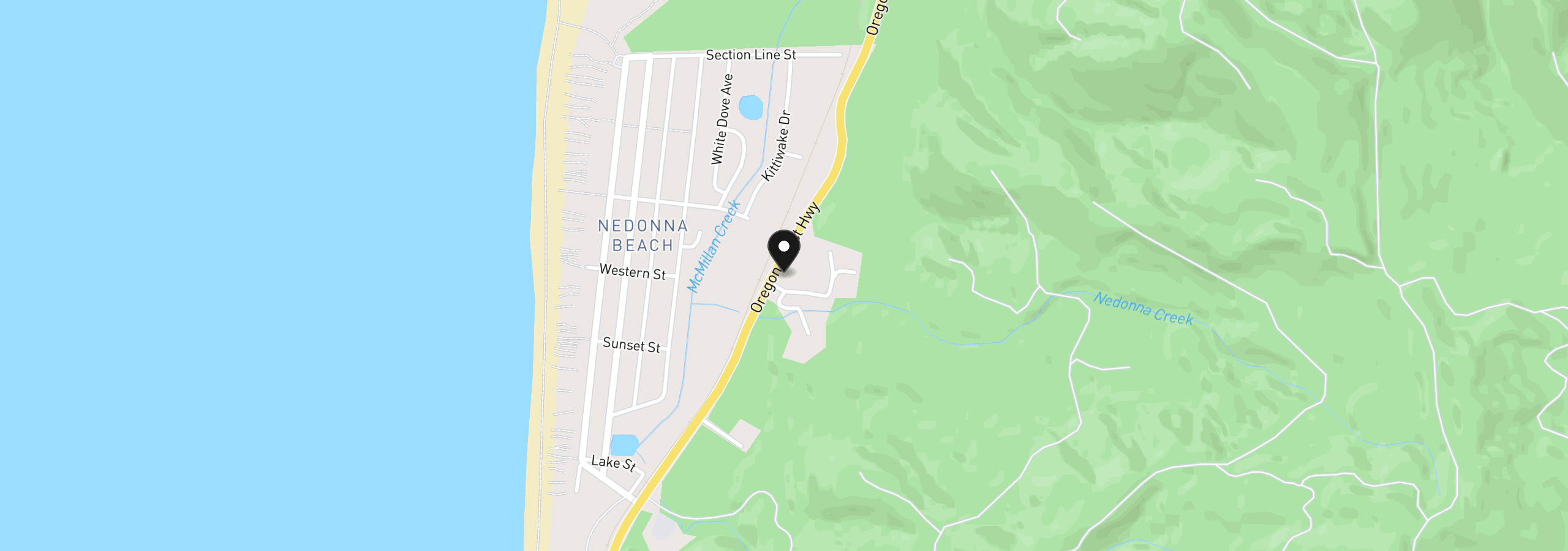 Map showing the location of 26305 N Hwy 101, Rockaway Beach, OR 97136