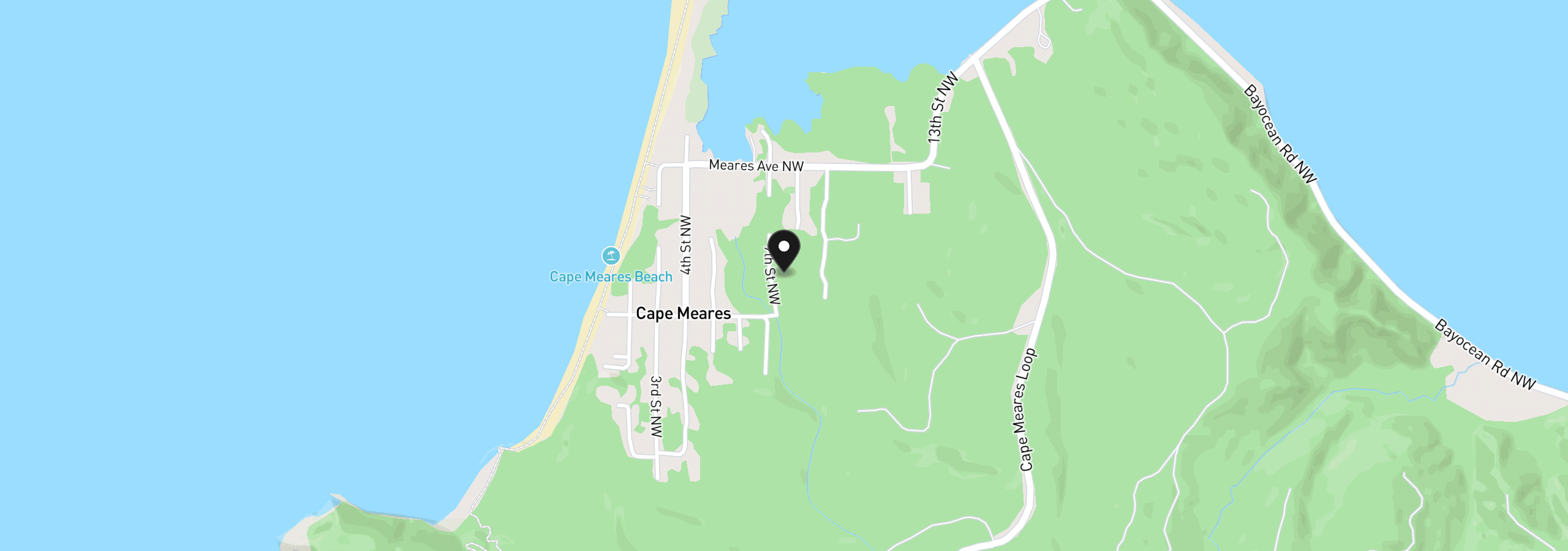 Map showing the location of 5695 Seventh St, Cape Meares, OR 97134