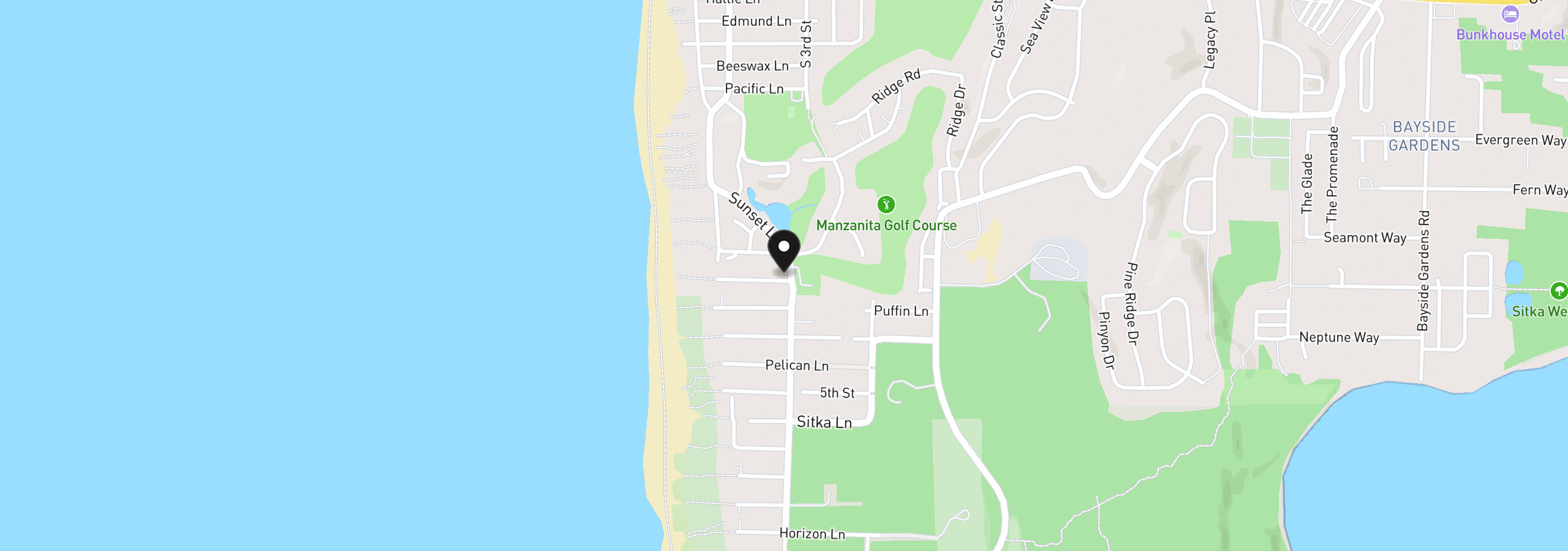 Map showing the location of Chinook Ln 300, Manzanita, OR 97130