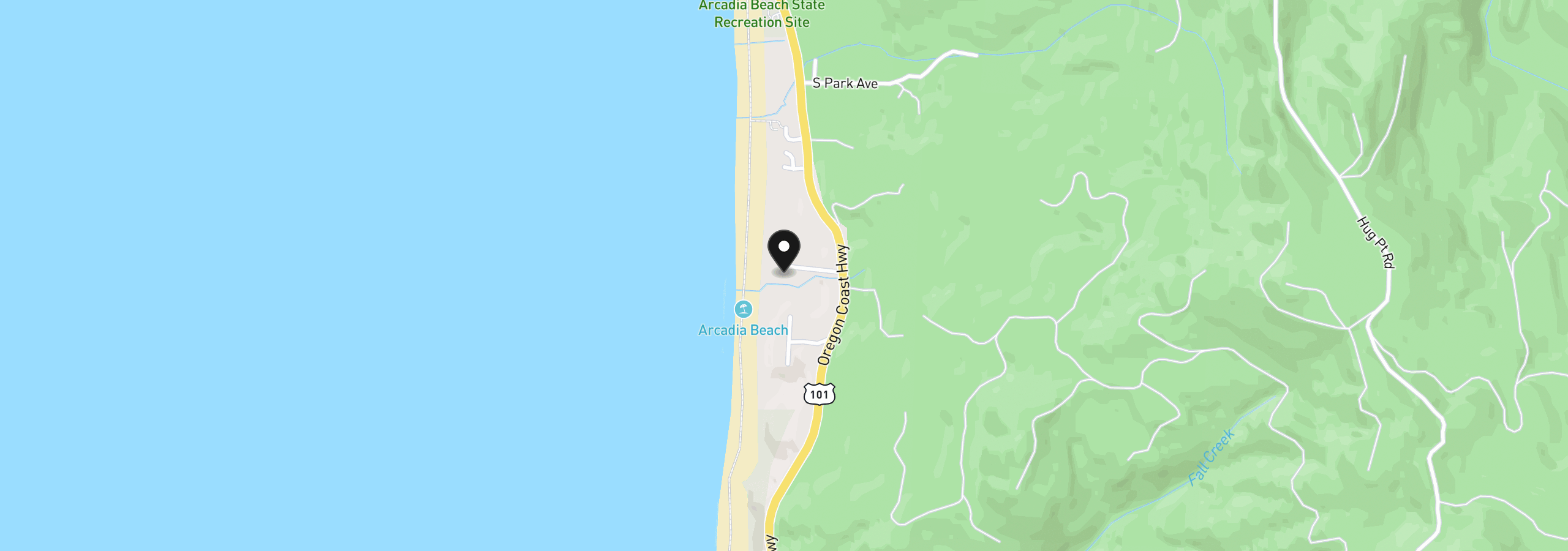 Map showing the location of 32772 Picture Windows Ln, Cannon Beach, OR 97110