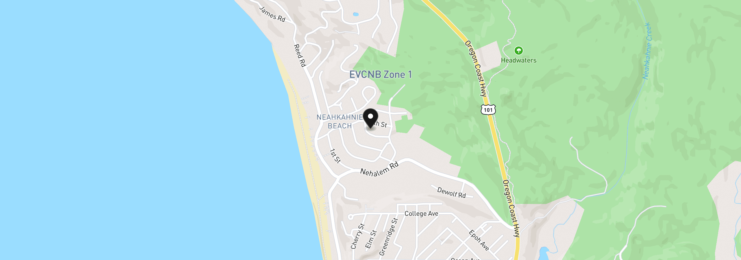 Map showing the location of 37375 Fourth St, Manzanita, OR 97130