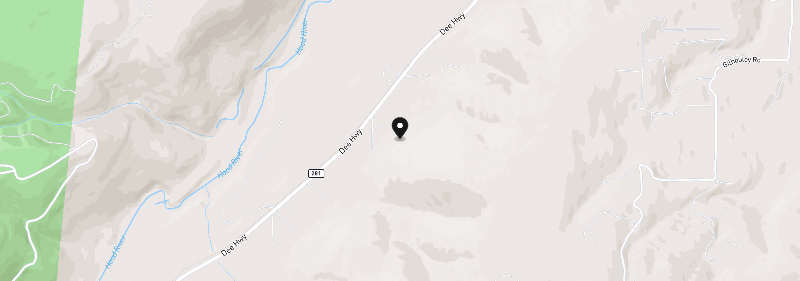 Map showing the location of 3355 James Rd, Hood River, OR 97031