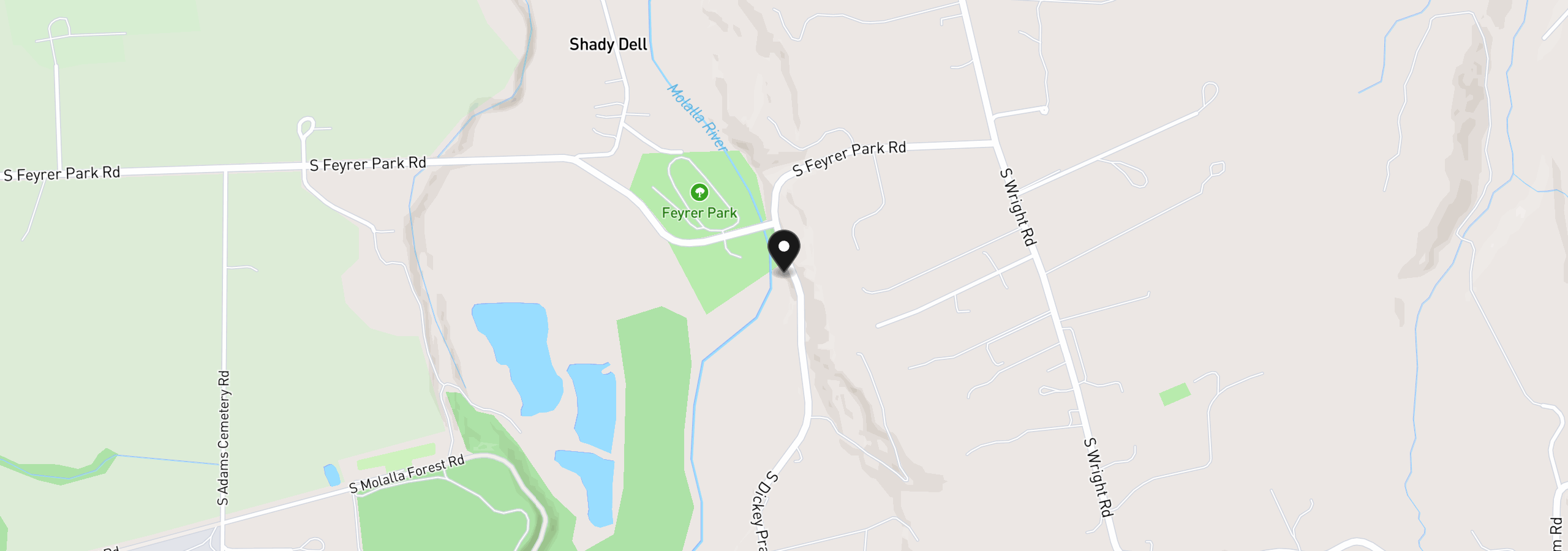 Map showing the location of 32577 dickey prairie Rd, Molalla, OR 97038