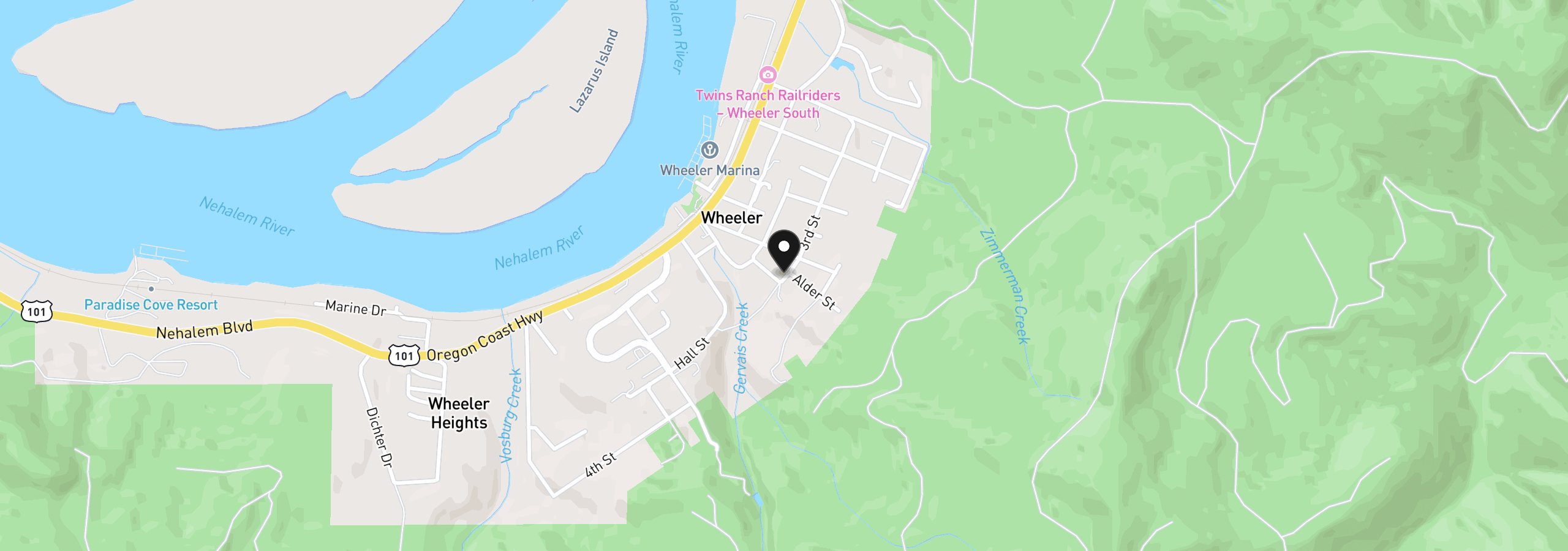 Map showing the location of 291 Fir St, Wheeler, OR 97147