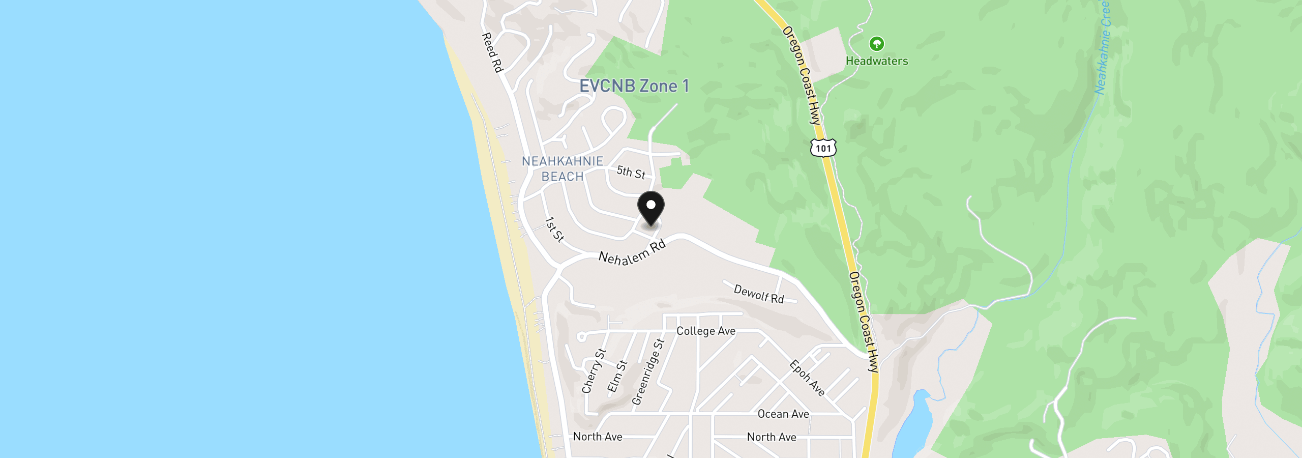 Map showing the location of 37175 Indian Gap Rd, Nehalem, OR 97131