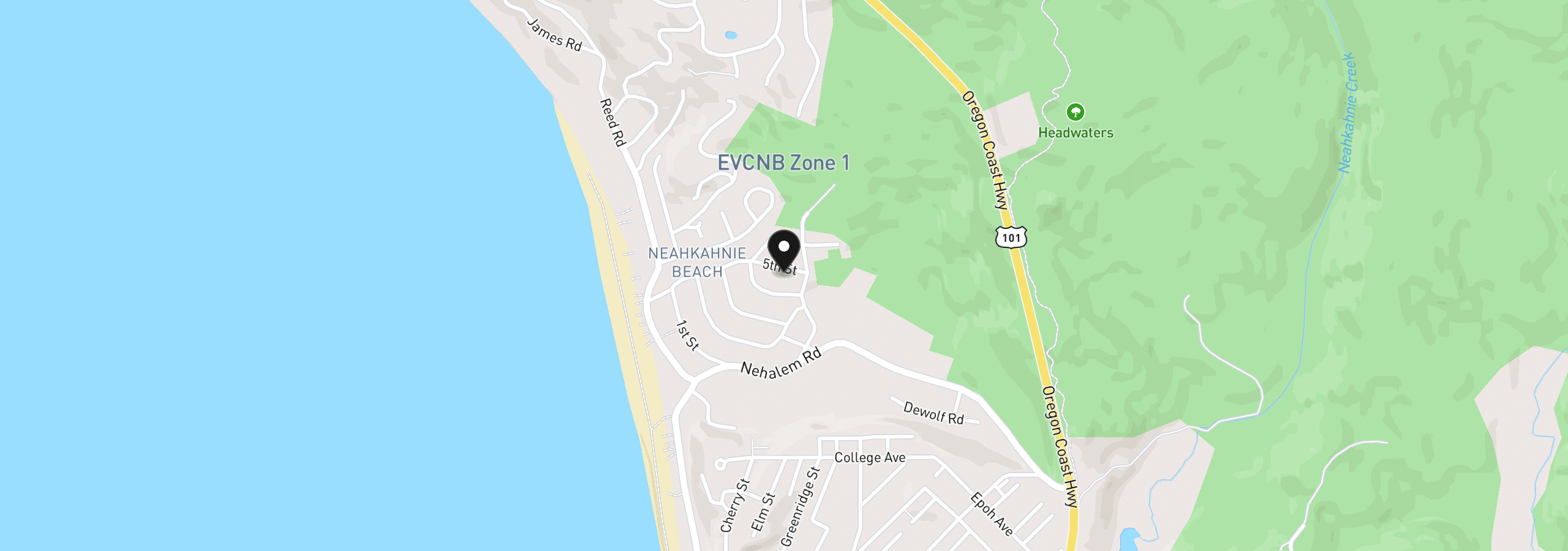 Map showing the location of 37420 Fifth St, Nehalem, OR 97131