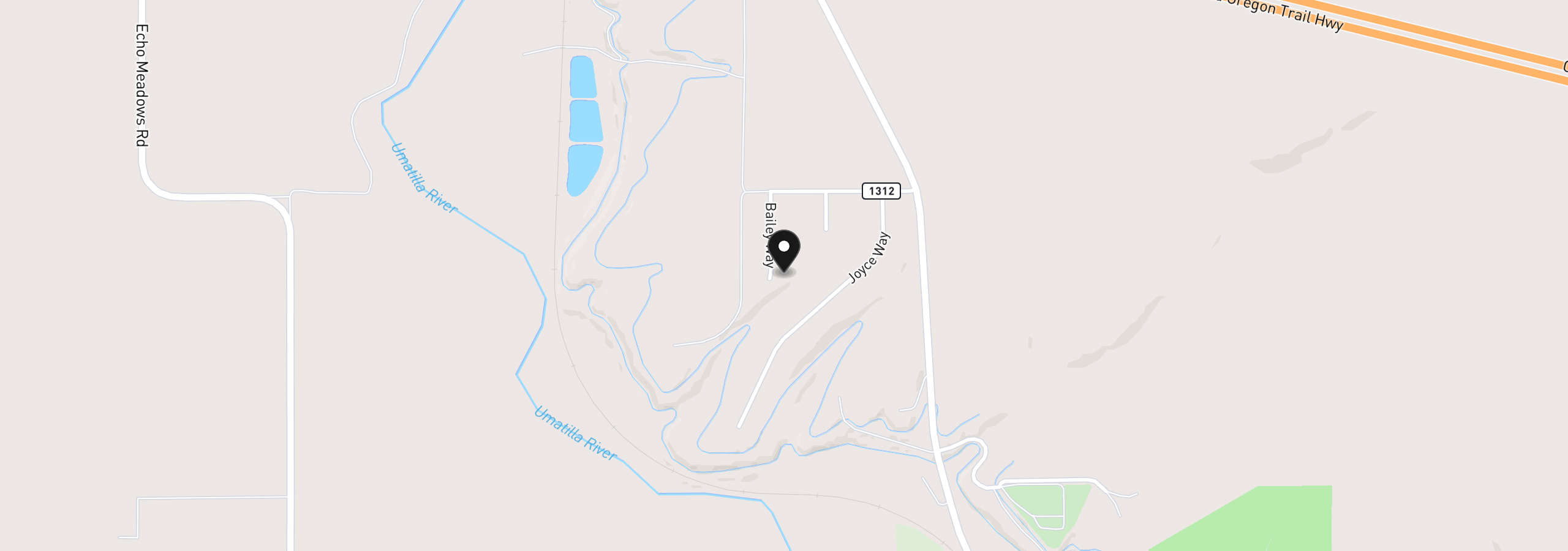 Map showing the location of Bailey Way, Echo, OR 97826