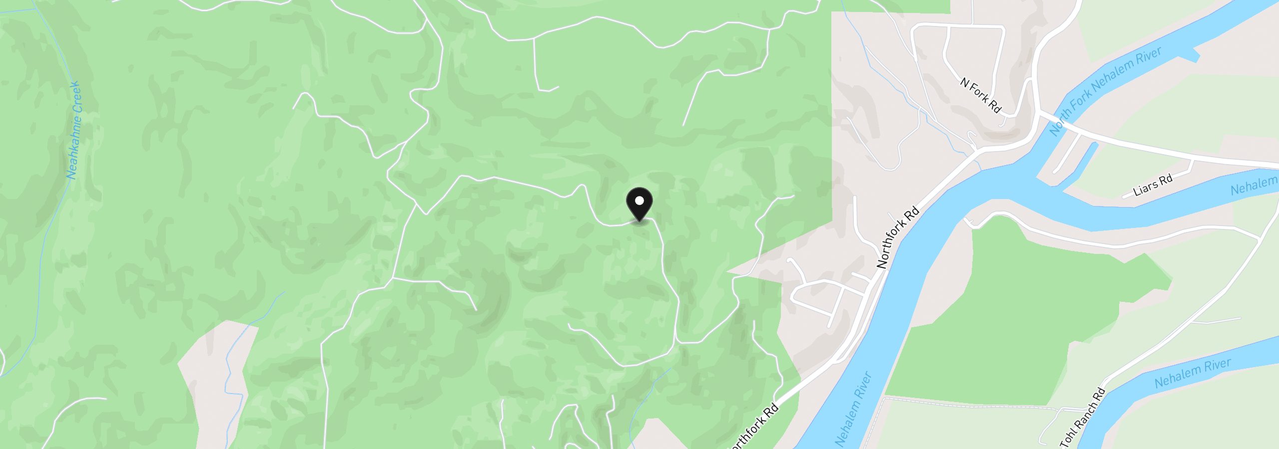 Map showing the location of N Fork Rd, Nehalem, OR 97131